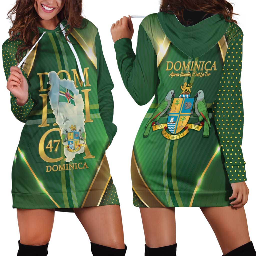 Dominica Independence Day Hoodie Dress 47 Years Of Freedom - Wonder Print Shop