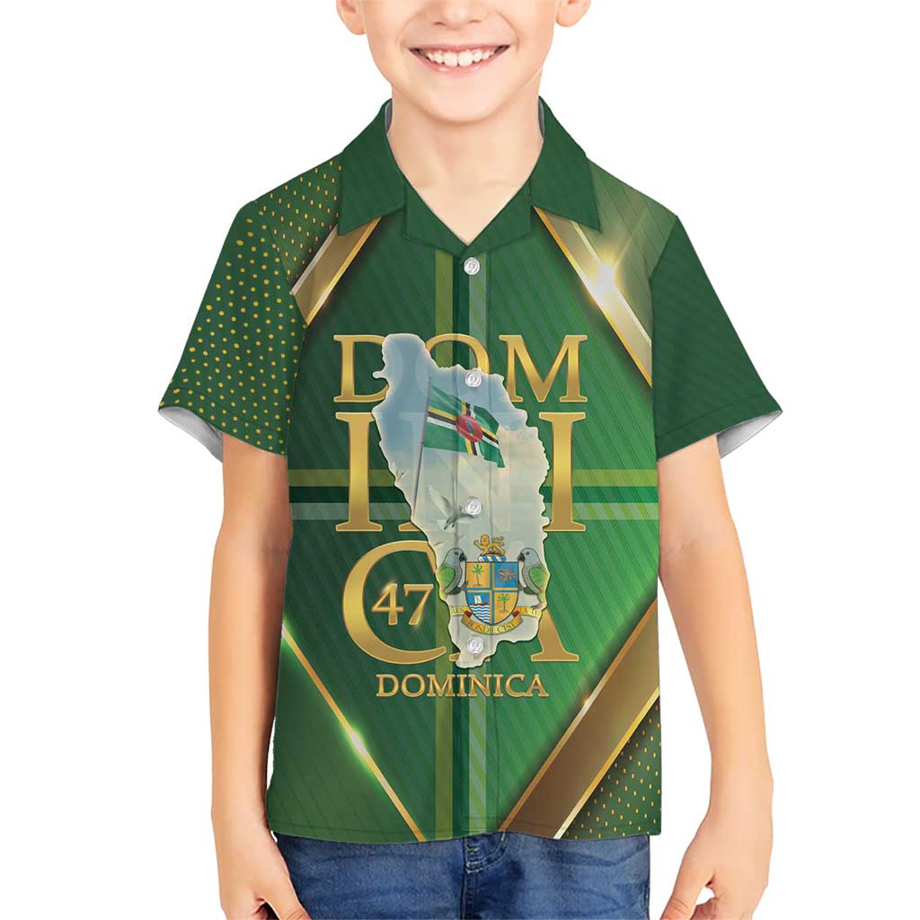 Dominica Independence Day Kid Hawaiian Shirt 47 Years Of Freedom - Wonder Print Shop
