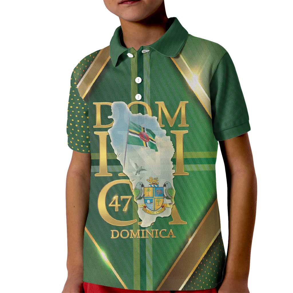 Dominica Independence Day Kid Polo Shirt 47 Years Of Freedom - Wonder Print Shop