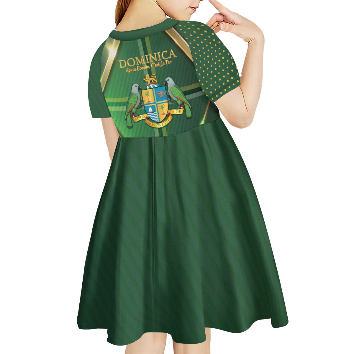 Dominica Independence Day Kid Short Sleeve Dress 47 Years Of Freedom - Wonder Print Shop