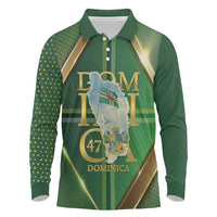 Dominica Independence Day Long Sleeve Polo Shirt 47 Years Of Freedom - Wonder Print Shop