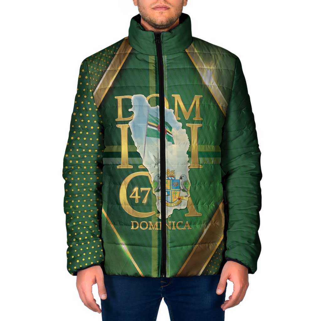 Dominica Independence Day Padded Jacket 47 Years Of Freedom - Wonder Print Shop