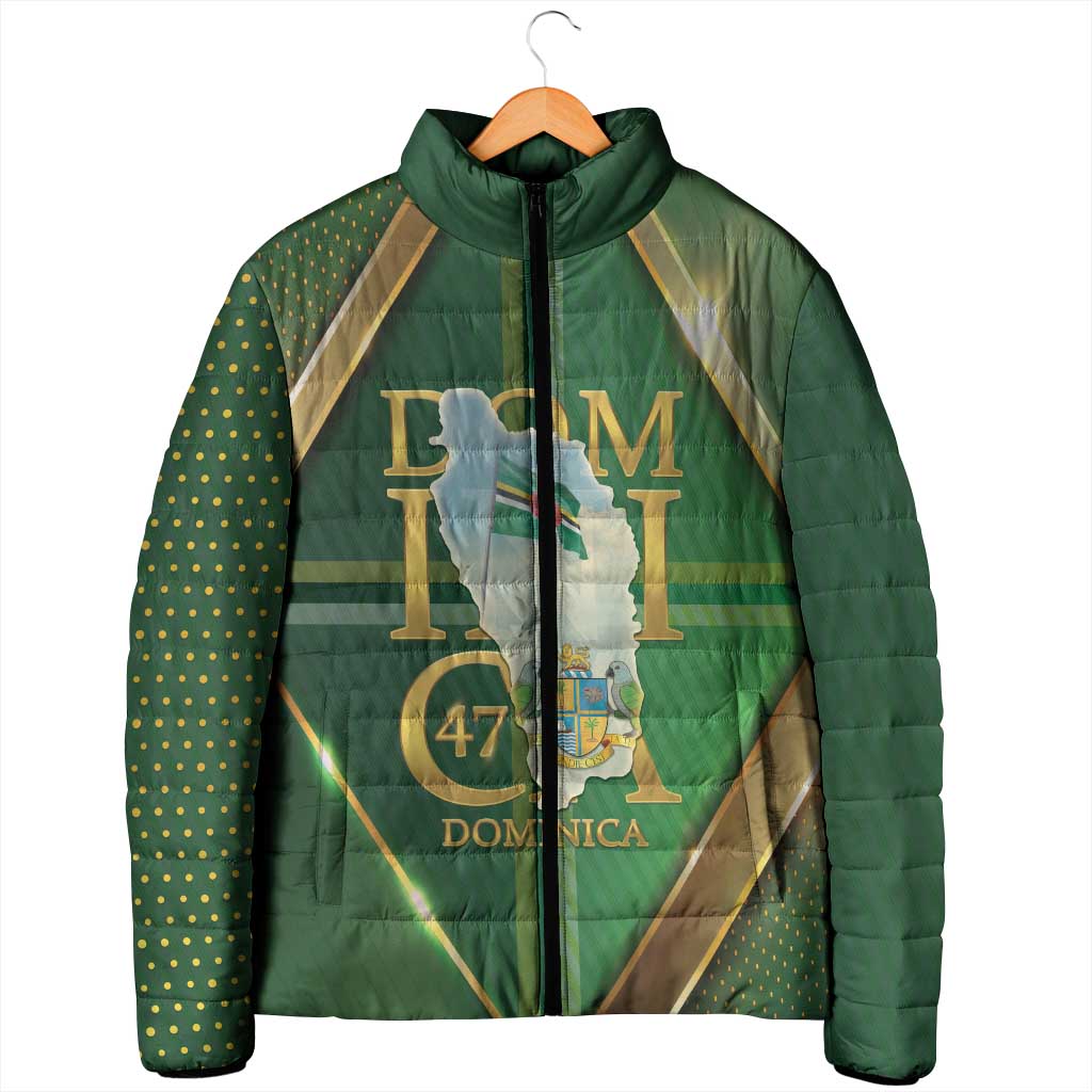 Dominica Independence Day Padded Jacket 47 Years Of Freedom - Wonder Print Shop