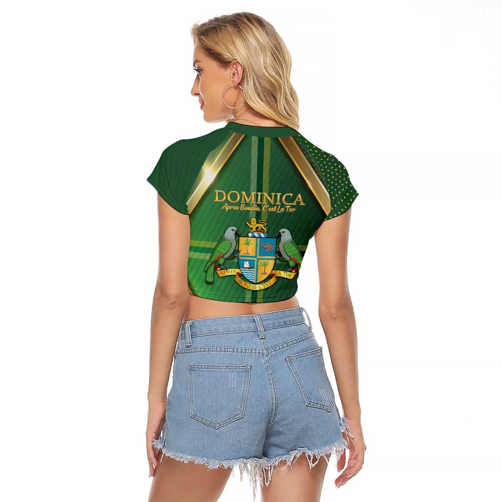 Dominica Independence Day Raglan Cropped T Shirt 47 Years Of Freedom - Wonder Print Shop