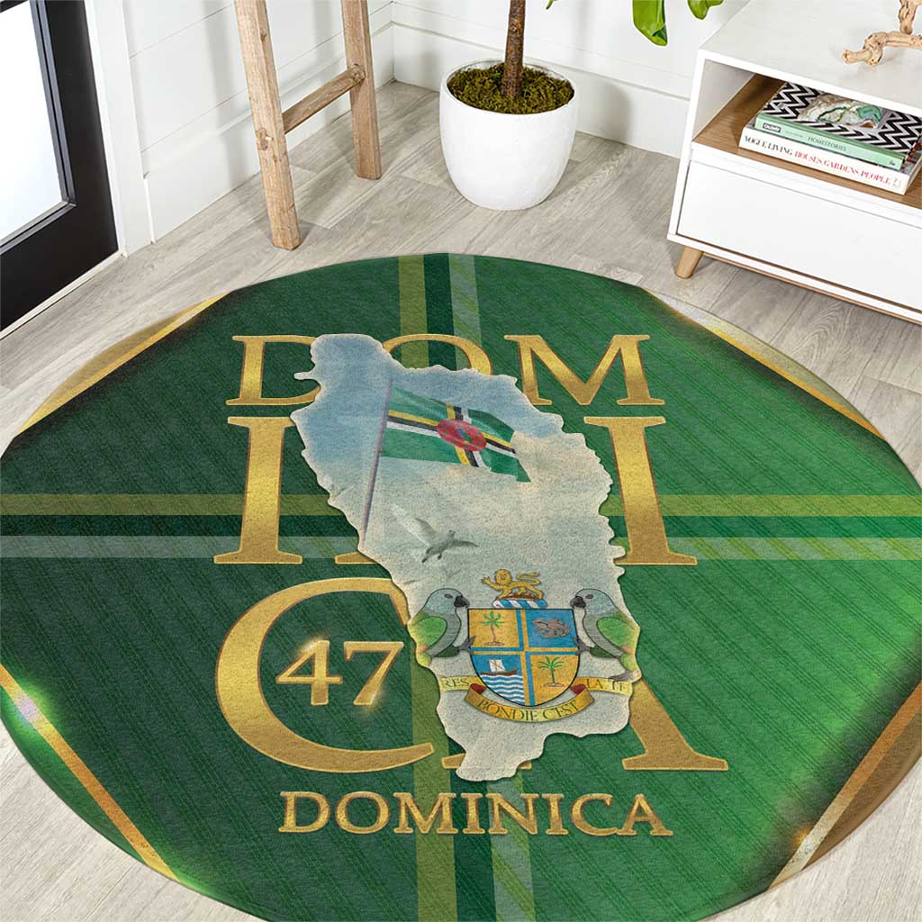 Dominica Independence Day Round Carpet 47 Years Of Freedom - Wonder Print Shop