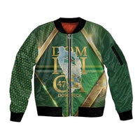 Dominica Independence Day Sleeve Zip Bomber Jacket 47 Years Of Freedom - Wonder Print Shop