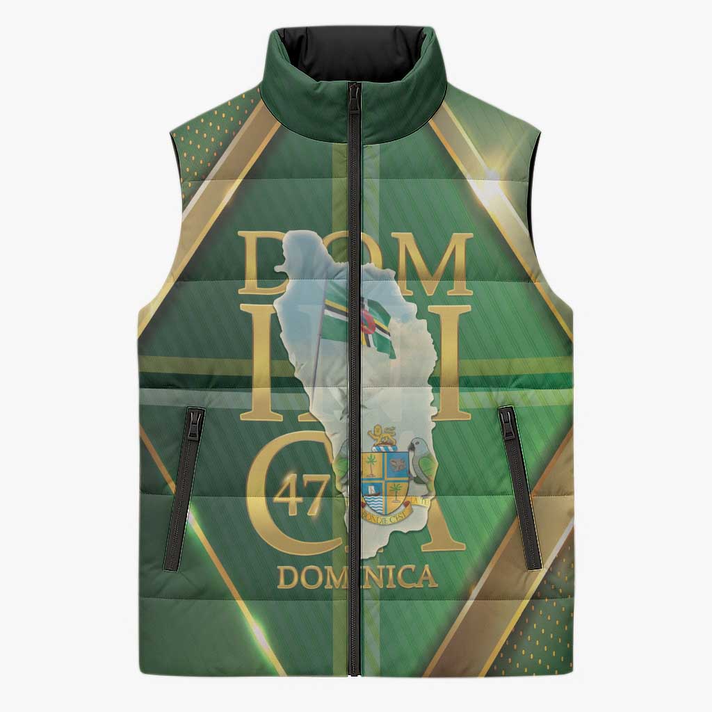 Dominica Independence Day Sleeveless Puffer Jacket 47 Years Of Freedom - Wonder Print Shop