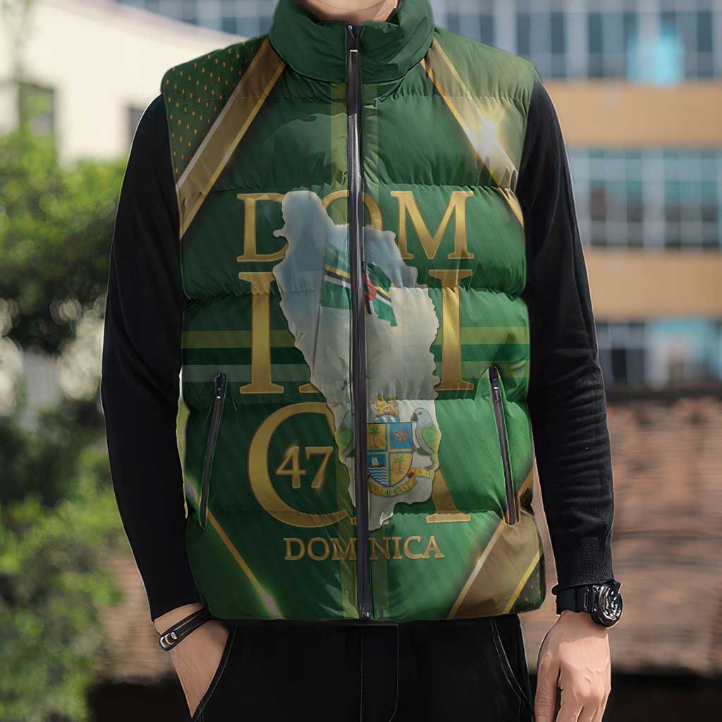 Dominica Independence Day Sleeveless Puffer Jacket 47 Years Of Freedom - Wonder Print Shop