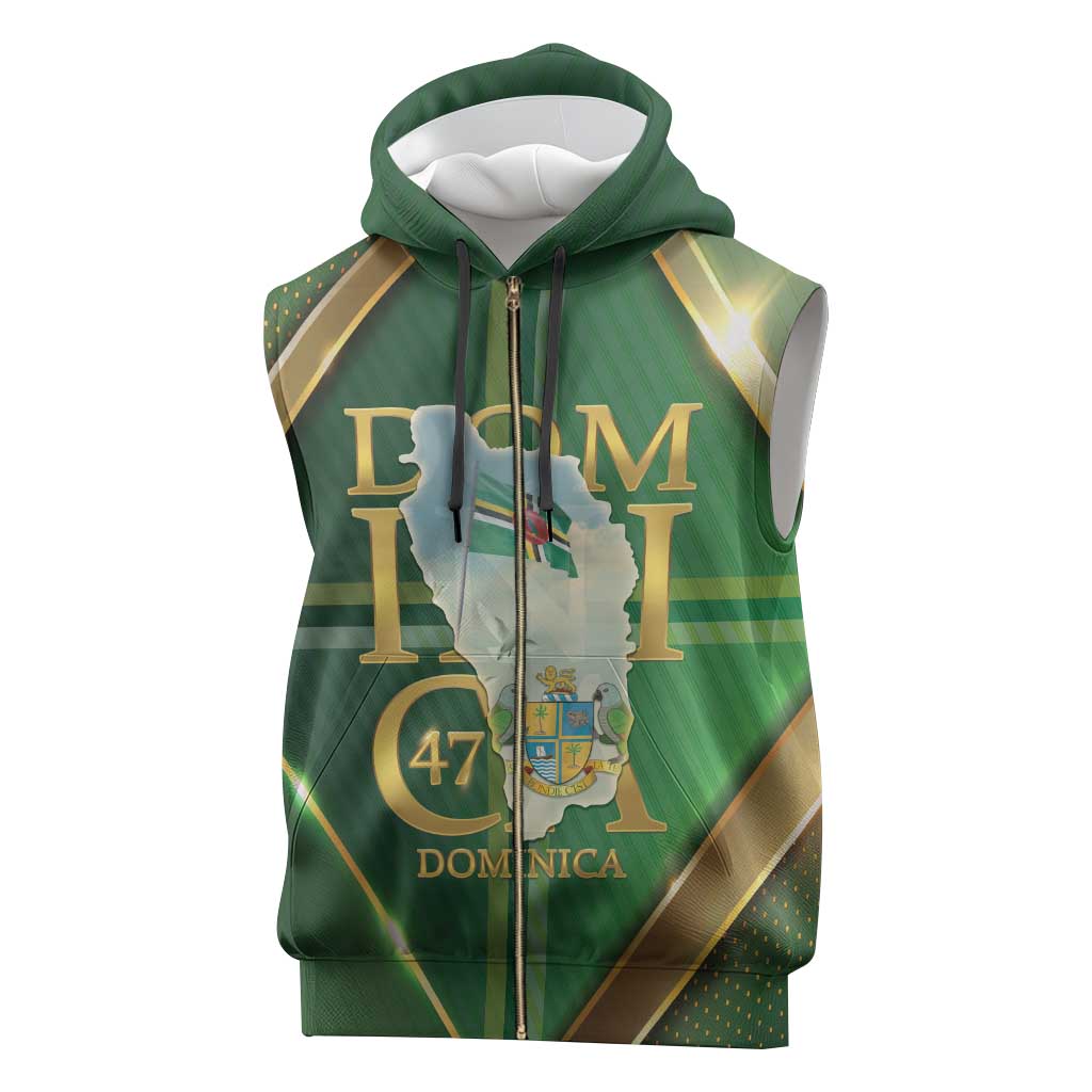 Dominica Independence Day Sleeveless Zip Hoodie 47 Years Of Freedom - Wonder Print Shop