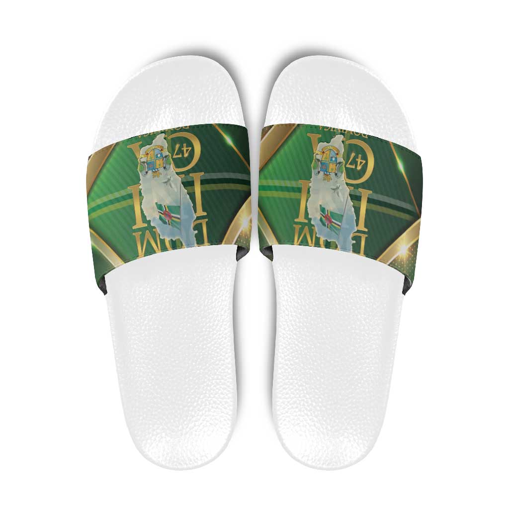 Dominica Independence Day Slide Sandals 47 Years Of Freedom - Wonder Print Shop