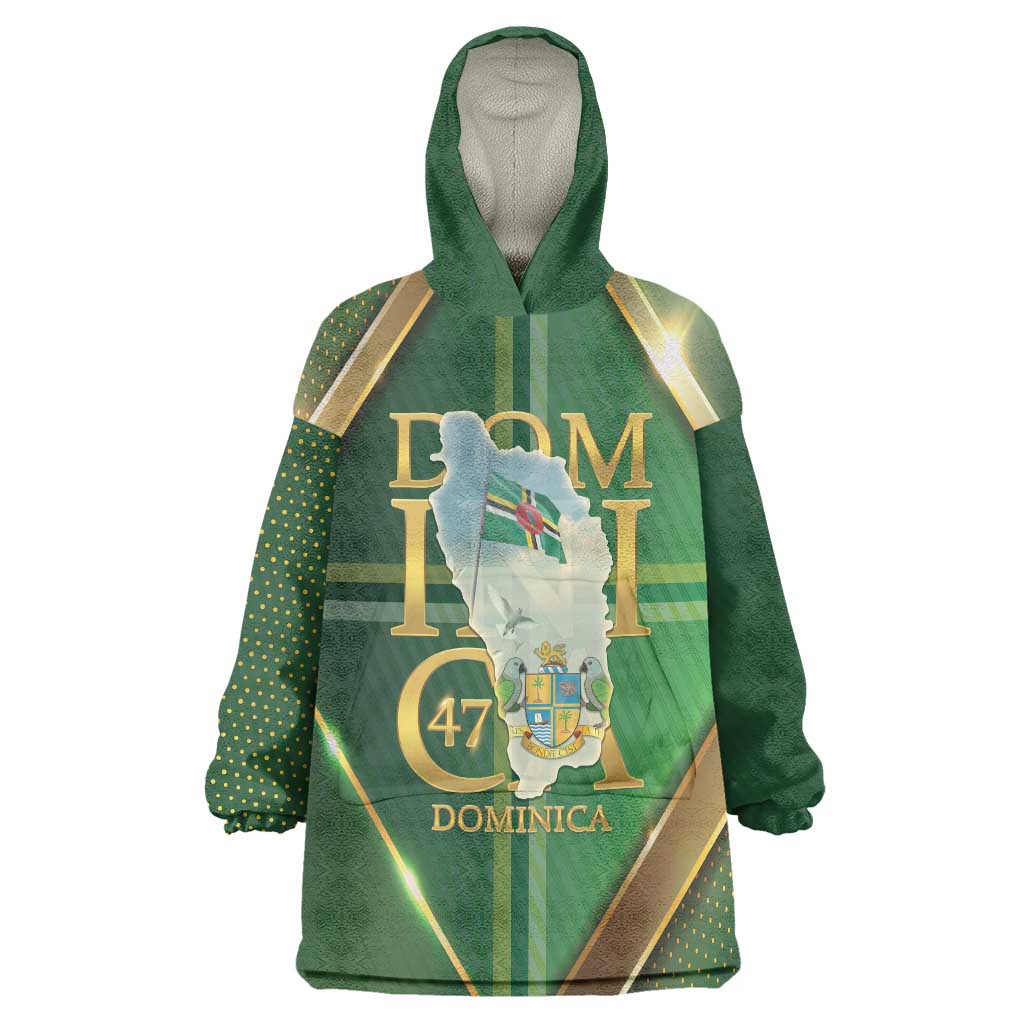 Dominica Independence Day Wearable Blanket Hoodie 47 Years Of Freedom - Wonder Print Shop