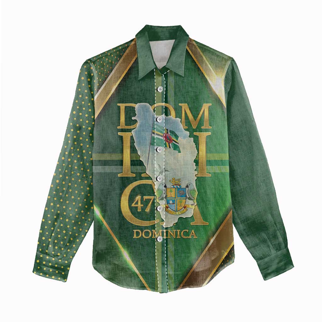 Dominica Independence Day Women Casual Shirt 47 Years Of Freedom - Wonder Print Shop