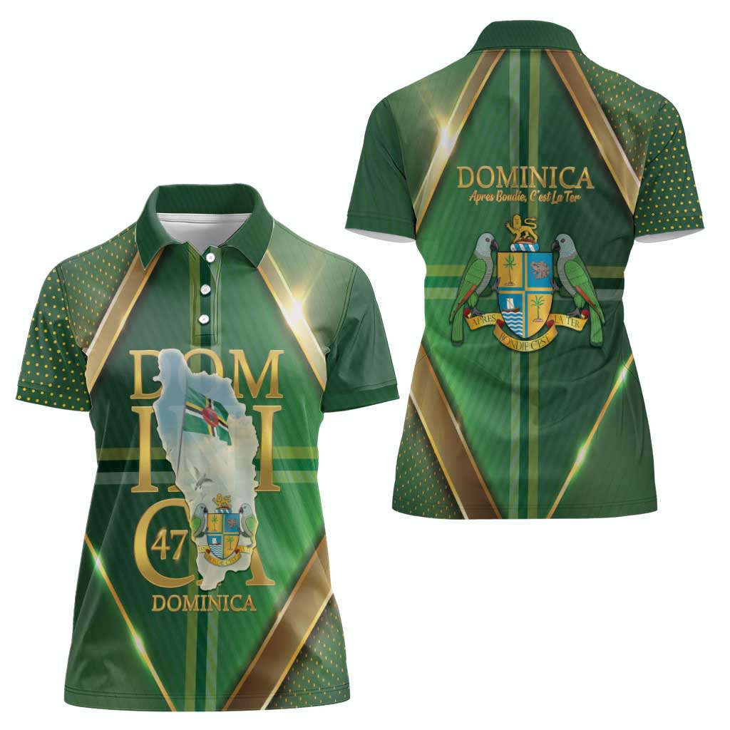 Dominica Independence Day Women Polo Shirt 47 Years Of Freedom - Wonder Print Shop