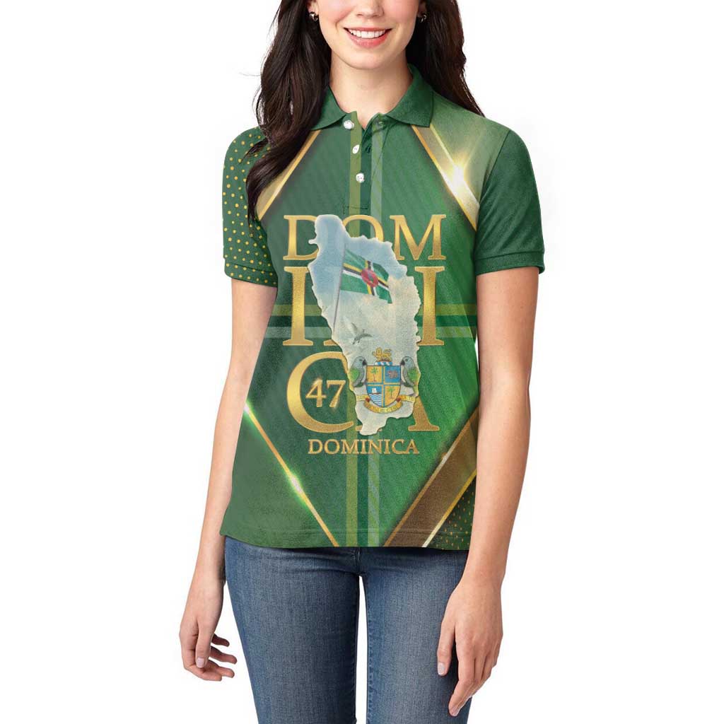Dominica Independence Day Women Polo Shirt 47 Years Of Freedom - Wonder Print Shop