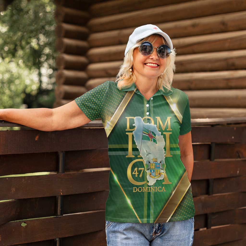 Dominica Independence Day Women Polo Shirt 47 Years Of Freedom - Wonder Print Shop