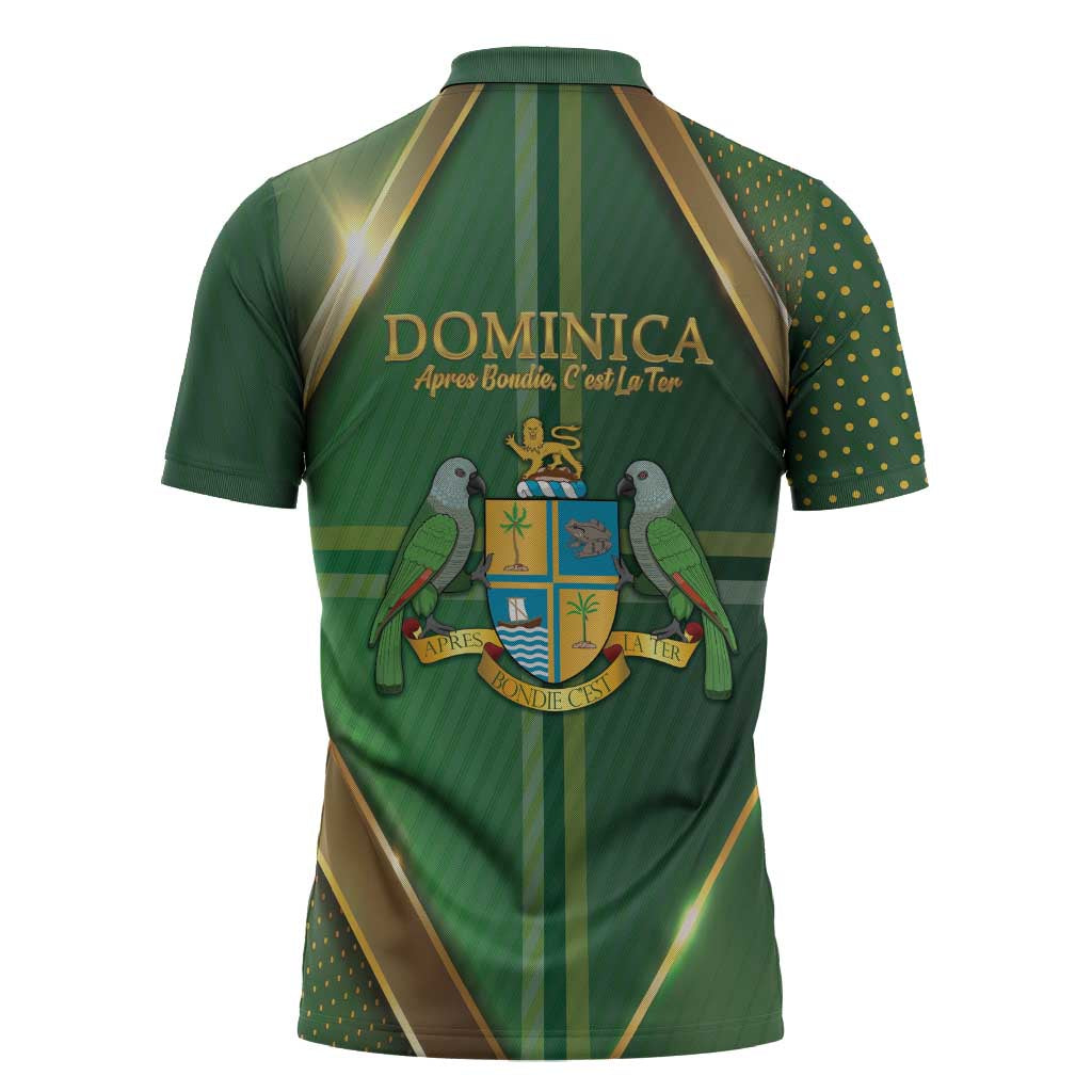 Dominica Independence Day Zipper Polo Shirt 47 Years Of Freedom - Wonder Print Shop