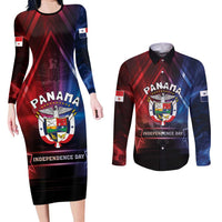 Panama Independence Day Couples Matching Long Sleeve Bodycon Dress and Long Sleeve Button Shirt Special Style - Wonder Print Shop