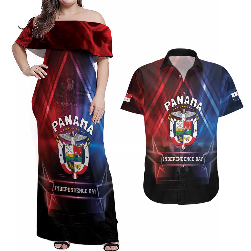Panama Independence Day Couples Matching Off Shoulder Maxi Dress and Hawaiian Shirt Special Style - Wonder Print Shop