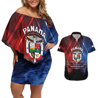 Panama Independence Day Couples Matching Off Shoulder Short Dress and Hawaiian Shirt Special Style - Wonder Print Shop