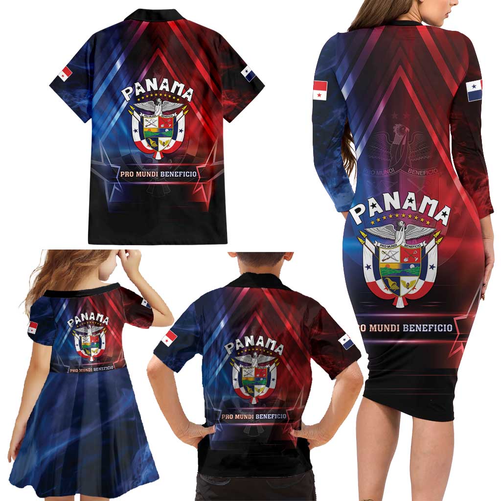 Panama Independence Day Family Matching Long Sleeve Bodycon Dress and Hawaiian Shirt Special Style - Wonder Print Shop