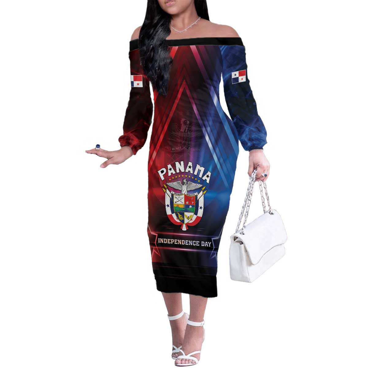 Panama Independence Day Family Matching Off The Shoulder Long Sleeve Dress and Hawaiian Shirt Special Style - Wonder Print Shop