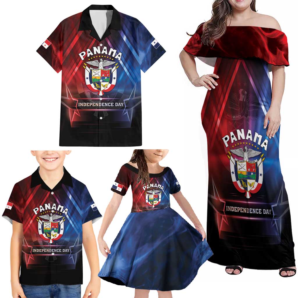 Panama Independence Day Family Matching Off Shoulder Maxi Dress and Hawaiian Shirt Special Style - Wonder Print Shop
