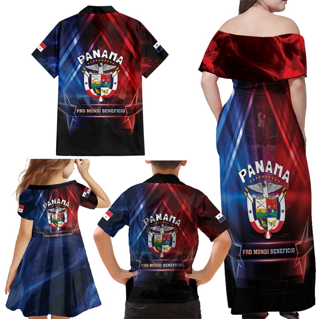 Panama Independence Day Family Matching Off Shoulder Maxi Dress and Hawaiian Shirt Special Style - Wonder Print Shop