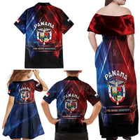 Panama Independence Day Family Matching Off Shoulder Maxi Dress and Hawaiian Shirt Special Style - Wonder Print Shop