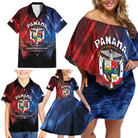 Panama Independence Day Family Matching Off Shoulder Short Dress and Hawaiian Shirt Special Style - Wonder Print Shop