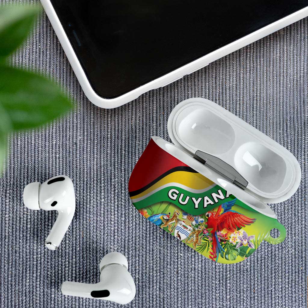 Guyana Republic Day AirPods Case Happy Mashramani Flag Style