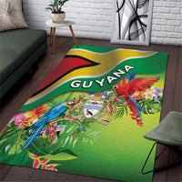 Guyana Republic Day Area Rug Happy Mashramani Flag Style