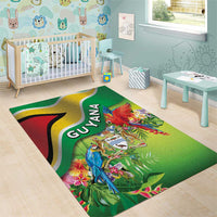 Guyana Republic Day Area Rug Happy Mashramani Flag Style