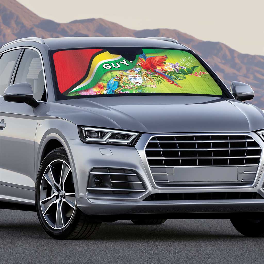 Guyana Republic Day Auto Sun Shade Happy Mashramani Flag Style
