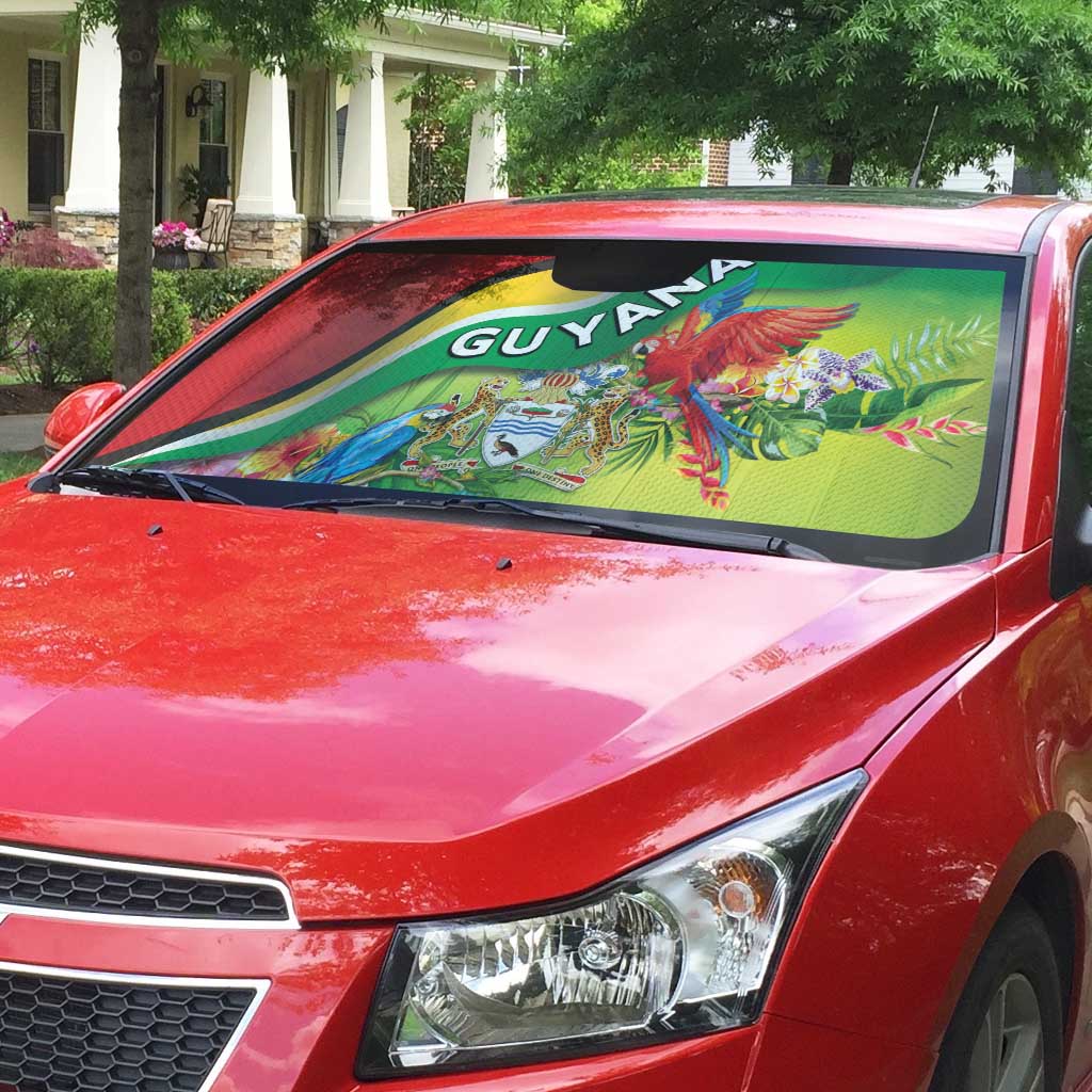 Guyana Republic Day Auto Sun Shade Happy Mashramani Flag Style