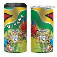 Guyana Republic Day 4 in 1 Can Cooler Tumbler Happy Mashramani Flag Style