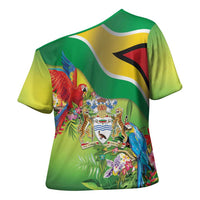 Guyana Republic Day Cross Shoulder Shirt Happy Mashramani Flag Style