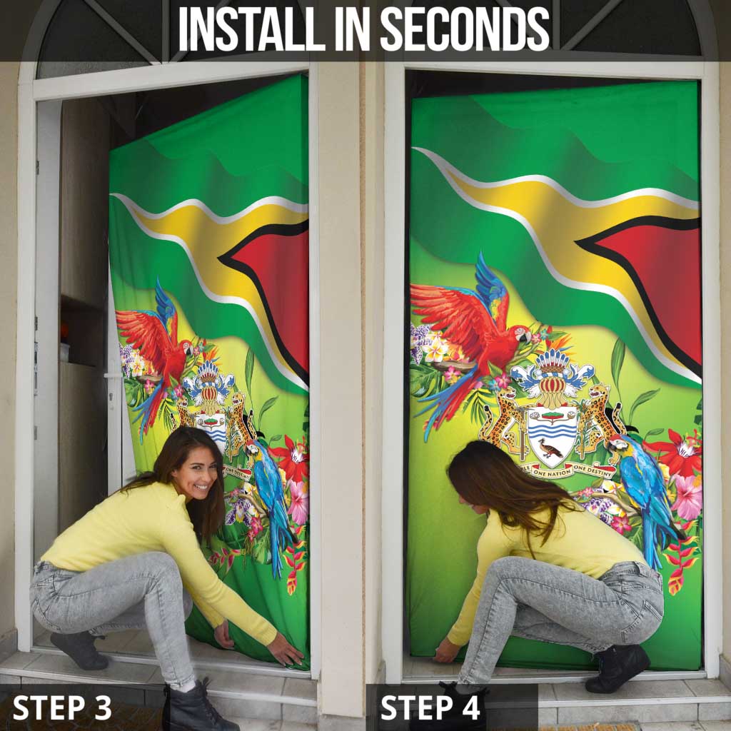 Guyana Republic Day Door Cover Happy Mashramani Flag Style