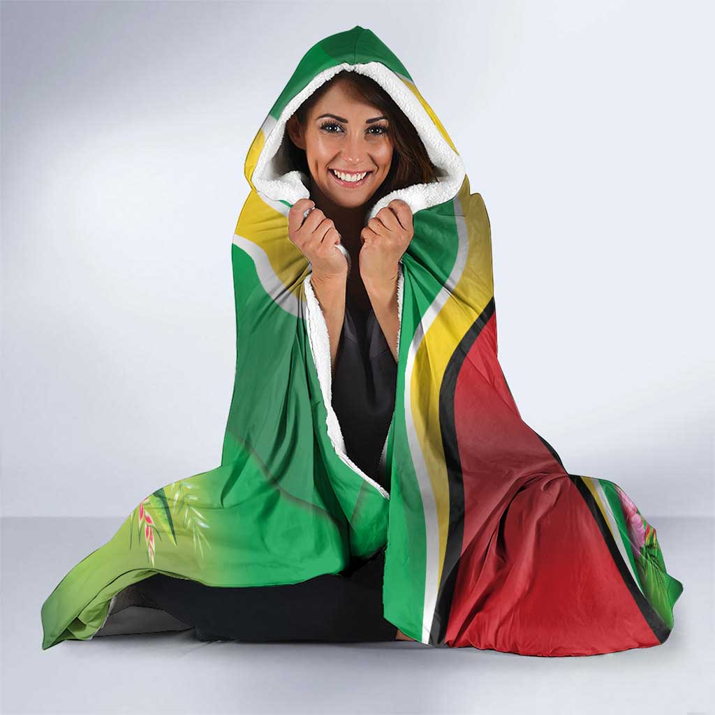 Guyana Republic Day Hooded Blanket Happy Mashramani Flag Style