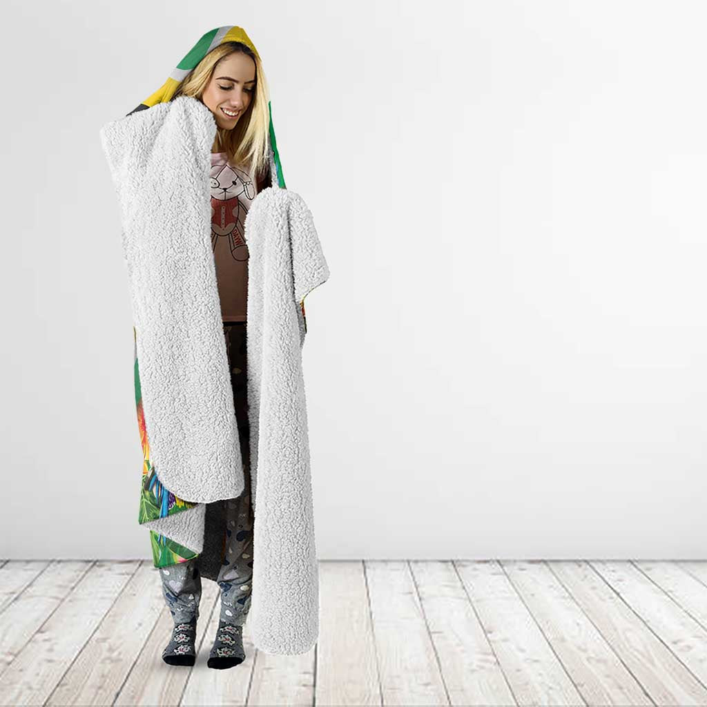 Guyana Republic Day Hooded Blanket Happy Mashramani Flag Style