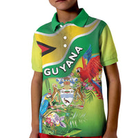 Guyana Republic Day Kid Polo Shirt Happy Mashramani Flag Style