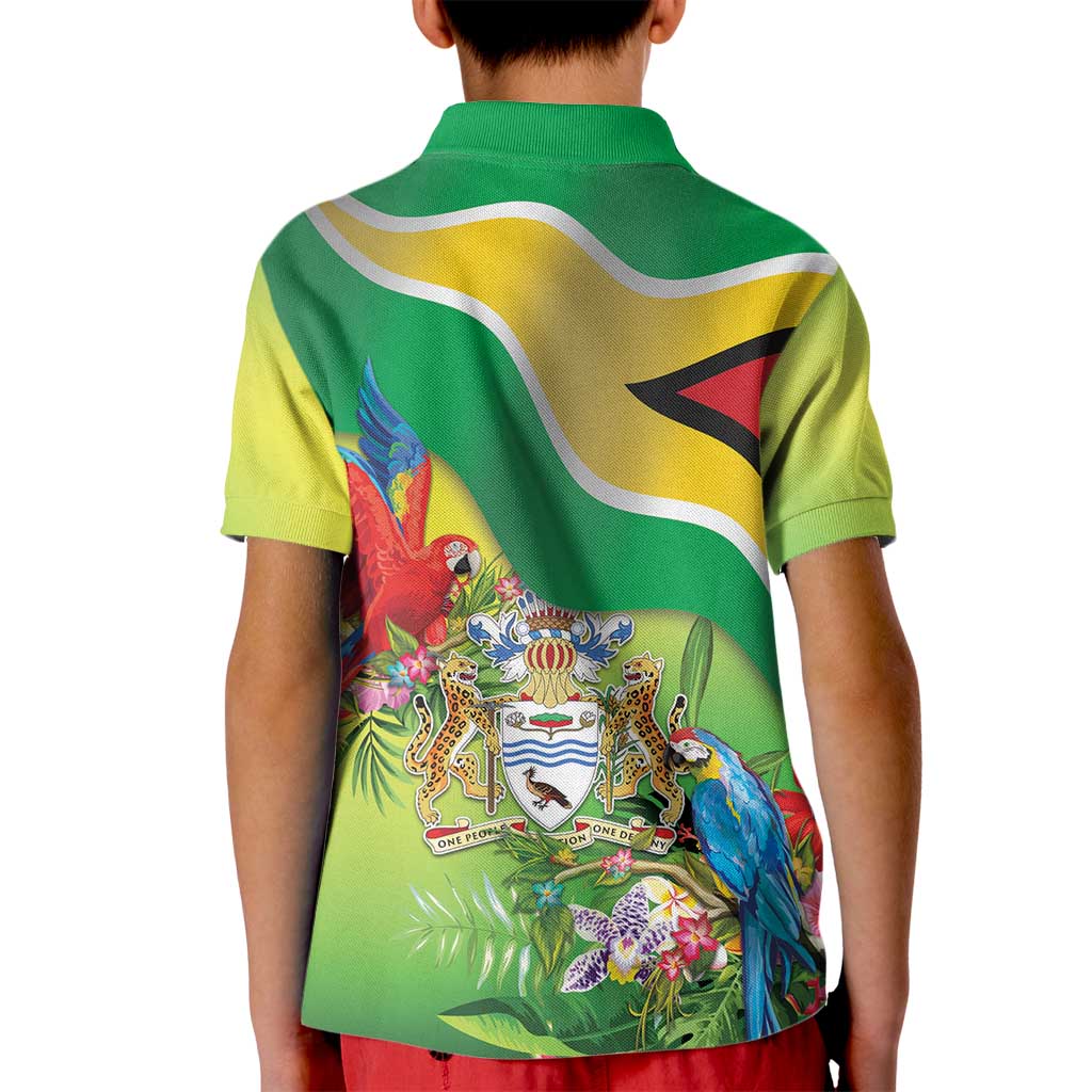 Guyana Republic Day Kid Polo Shirt Happy Mashramani Flag Style