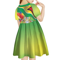 Guyana Republic Day Kid Short Sleeve Dress Happy Mashramani Flag Style