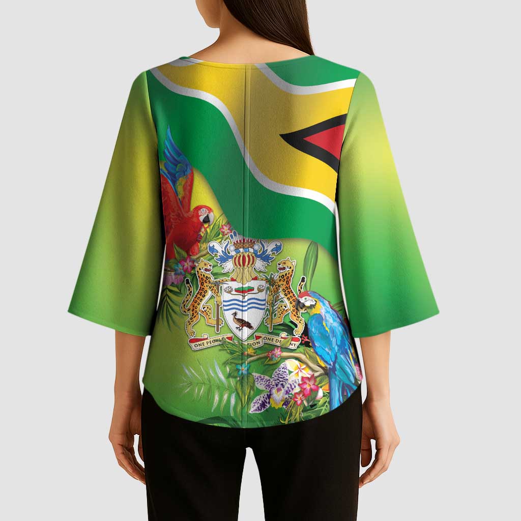 Guyana Republic Day Kimono Sleeve Blouse Happy Mashramani Flag Style
