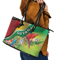 Guyana Republic Day Leather Tote Bag Happy Mashramani Flag Style