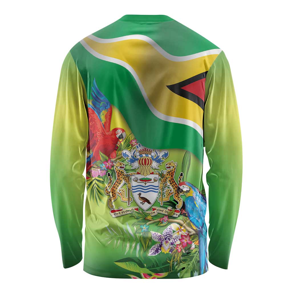 Guyana Republic Day Long Sleeve Shirt Happy Mashramani Flag Style