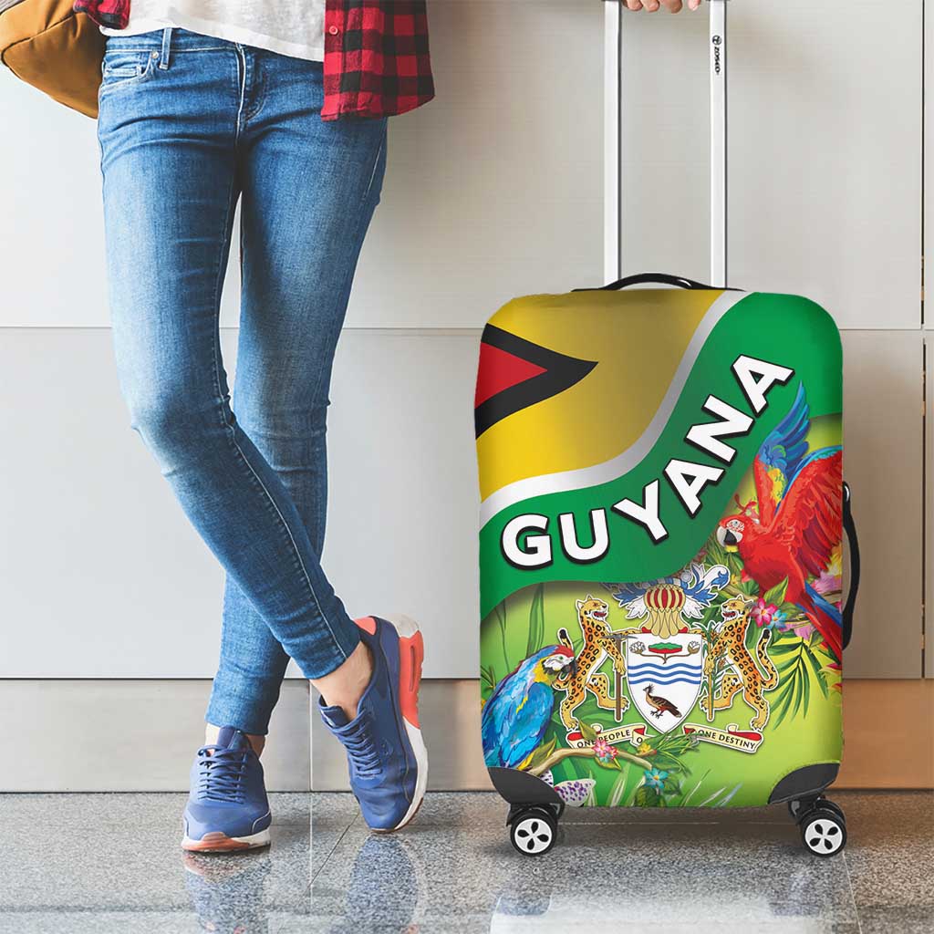 Guyana Republic Day Luggage Cover Happy Mashramani Flag Style