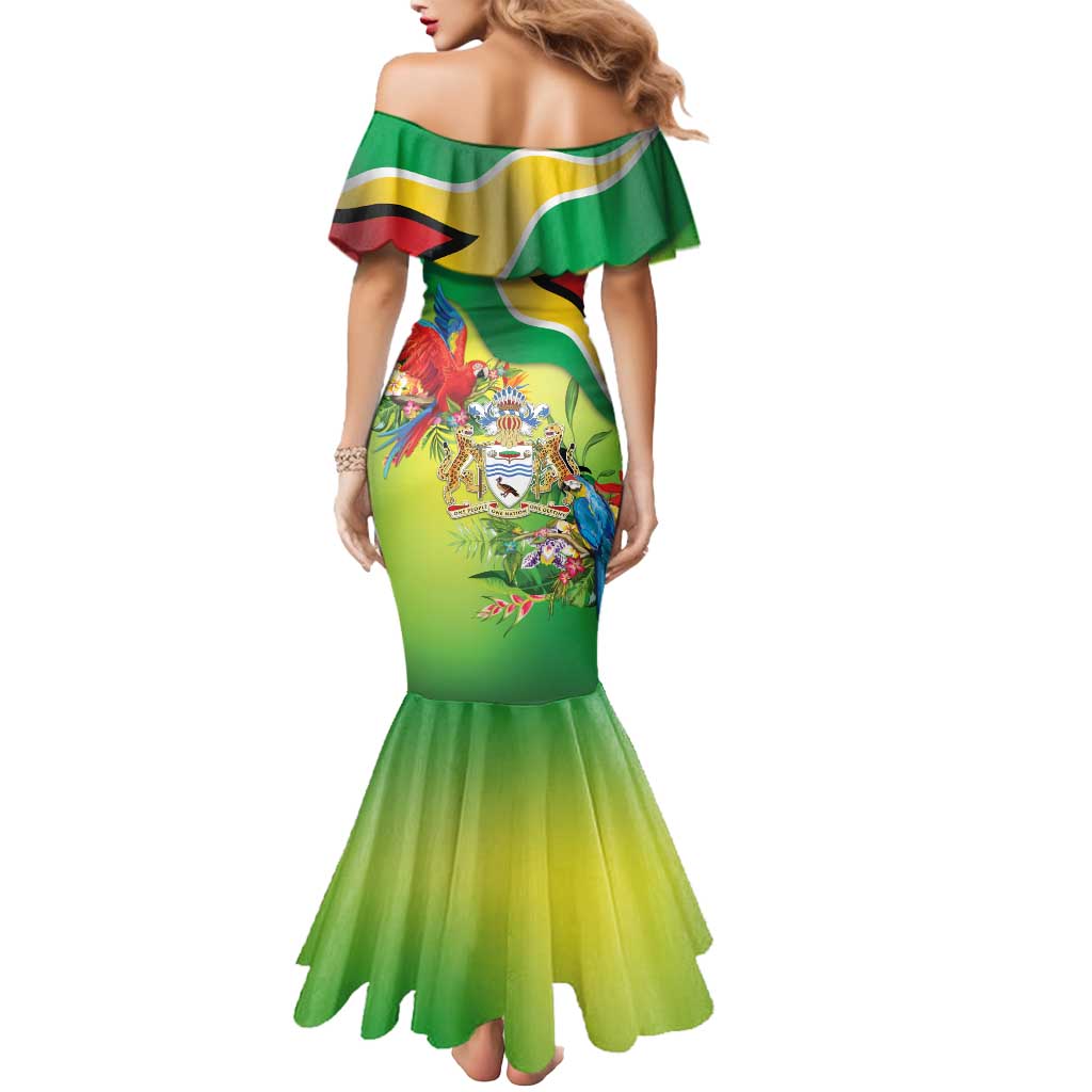 Guyana Republic Day Mermaid Dress Happy Mashramani Flag Style