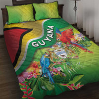 Guyana Republic Day Quilt Bed Set Happy Mashramani Flag Style