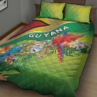 Guyana Republic Day Quilt Bed Set Happy Mashramani Flag Style