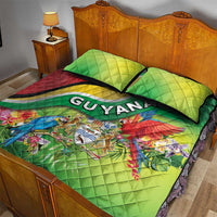 Guyana Republic Day Quilt Bed Set Happy Mashramani Flag Style